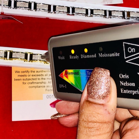 14k gold vermeil real SI diamond men bracelet FREE Appraisal & posh authenticate - Picture 10 of 11